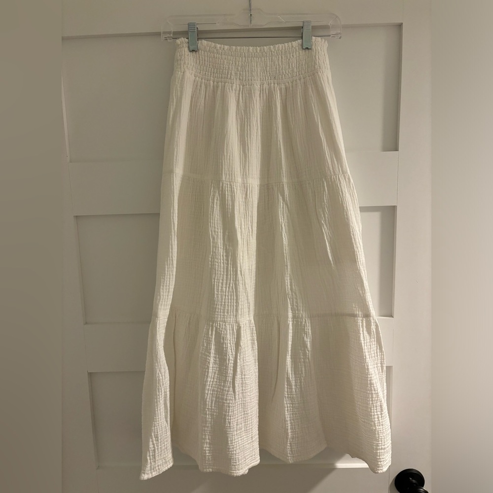 Elegant Cream Maxi Skirt
